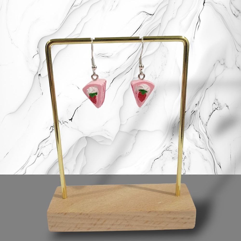 🍰Pink Strawberry Cake Earrings🍰(2-A025) - Picture 4 of 7